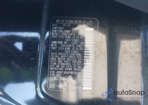 2023 Nissan Rogue Sv Fwd from USA, damaged, VIN JN8BT3BA6PW009059